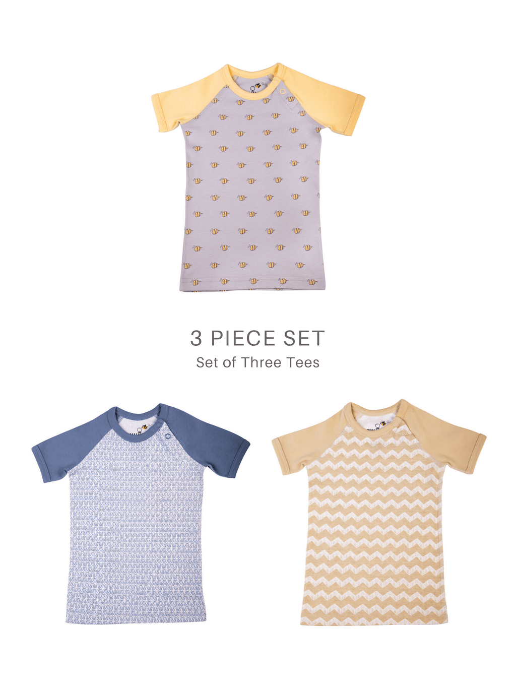 Set of Baby Unisex Organic Tees (3 Piece Set)