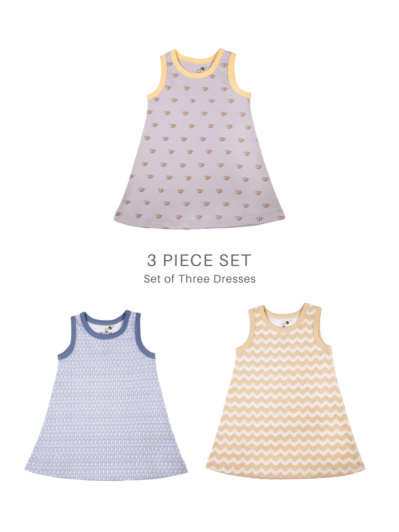 Set of Baby Girl Organic Dresses (3 Piece Set)