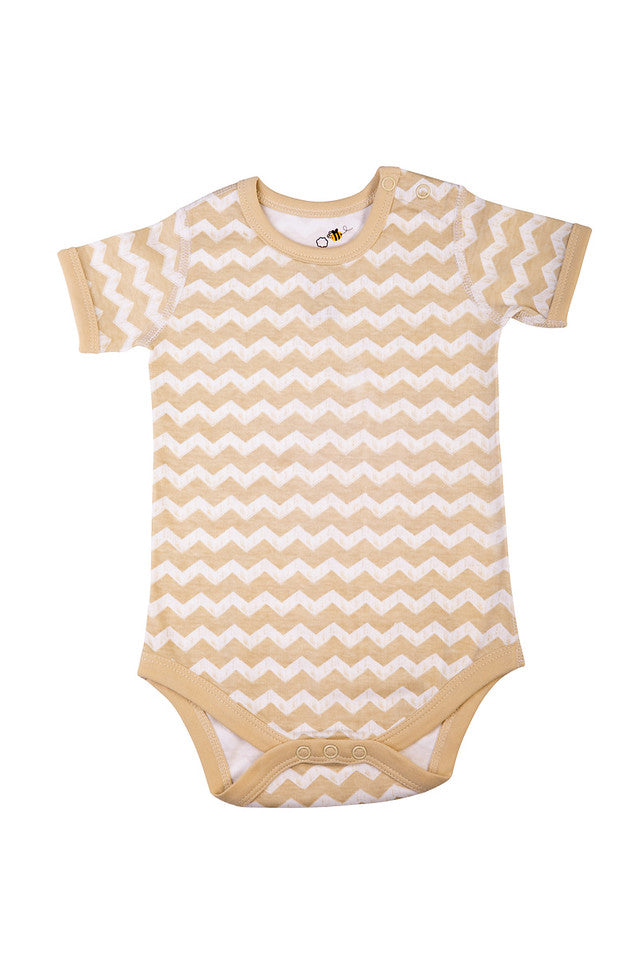 Chevron Baby Unisex Organic Short-Sleeve Bodysuits
