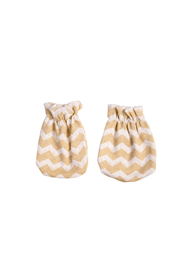 Chevron Baby Unisex Organic Mittens