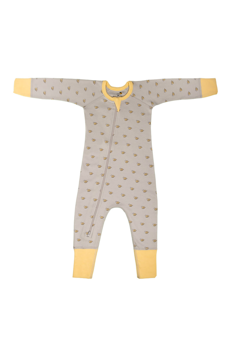 Newborn Baby Unisex Organic 5 Piece Set w/Two-Way Zip Romper (0-3M)