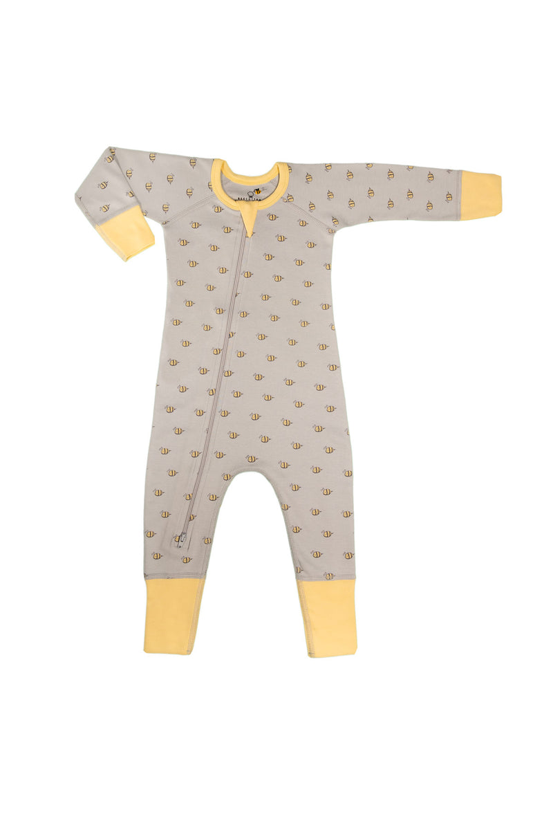 Signature Bee Baby Unisex Organic Two-Way Zipped Rompers