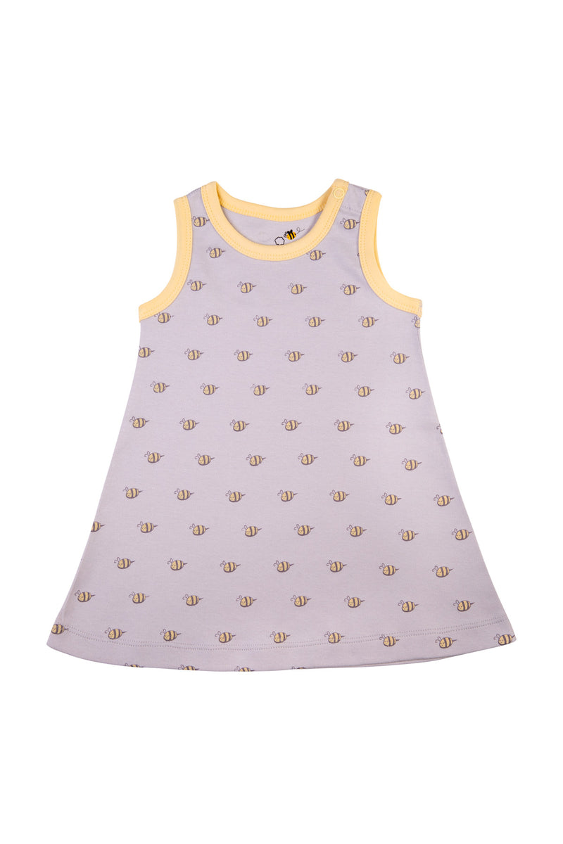 Newborn Baby Girl Organic 6 Piece Set w/Dress (0-3M)