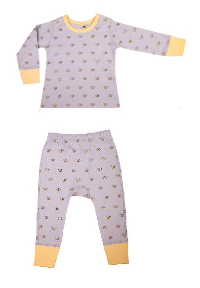 Bee Toddler Unisex Organic Cotton Two Piece Sleeping Suit